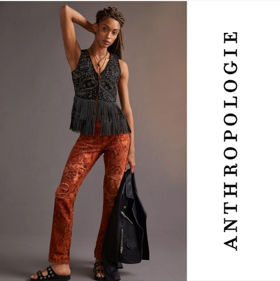 Pilcro Slim Boyfriend Orange Rockstar Skinny Jeans size 25 - Picture 3 of 11